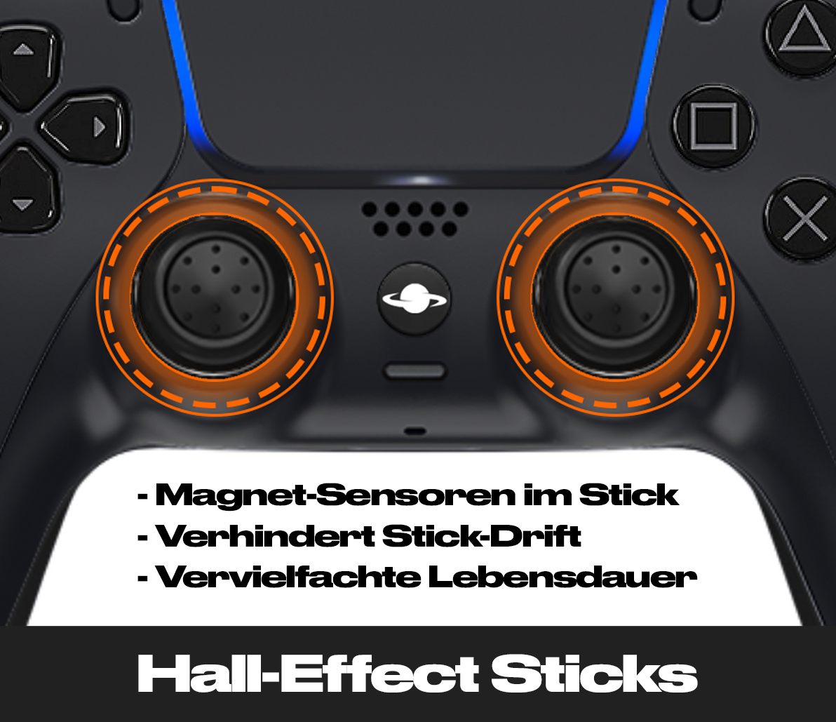 PS5 Controller with Hall Effect Sticks 'Midnight-Black'