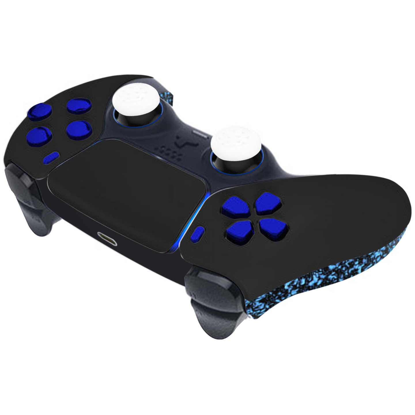 Blitzdeal: PS5 Custom Pro Controller "Black + Chrome Blue" (ohne Hall-Effect Sticks)