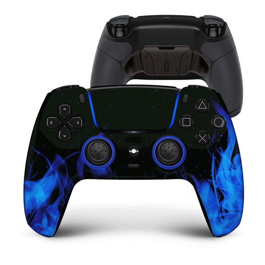Controlador personalizado de PS5 "BLUE FLAME" (cara completa)