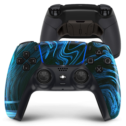 PS5 Custom Controller 'Blue Swirl'